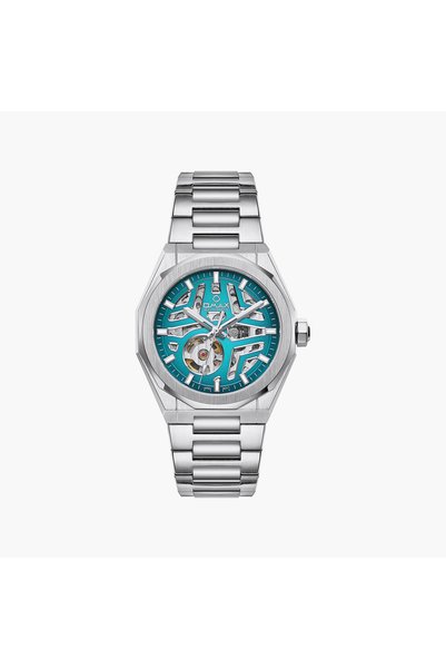 Omax Men's Automatic Round 40 MM Butterfly Buckle Watch | OAOR027PB6I
