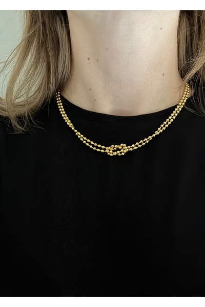 KİLİGİSTANBUL Steel Bullets Nodded Necklace 40 cm