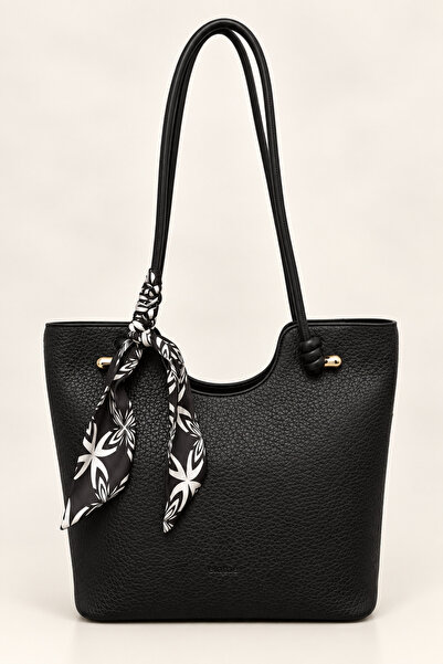 ELATAE Women's Large Size Shoulder Bag with Scarf Detail, Elegant Design, Lar...