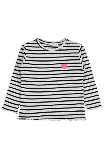 Civil Girls Civil Kız Çocuk Çizgili Sweatshirt | Jakarlı Süprem Uzun Kol | Ok...