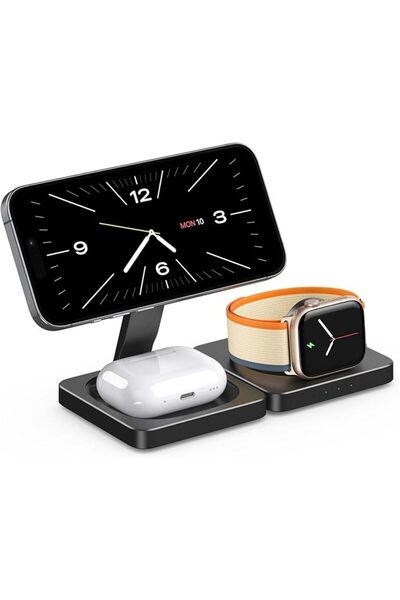 GENERAL DL&3UP Foldable Wireless Charging Station, 3-in-1 Fast Charger, Porta...
