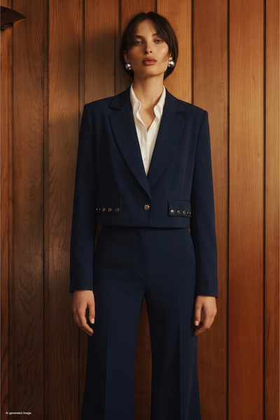 Sateen Sally Jacket - Navy Blue