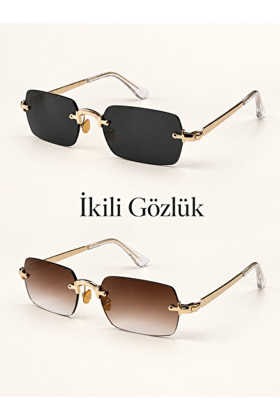 PİYESBOUTİQUE Ares Set of 2 56 Ekartman Men's Unisex Uv400 Protected Square R...