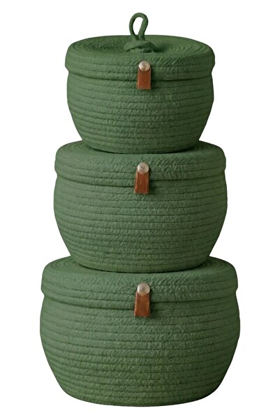 Comfort Craft مجموعة من 3 سلال تنظيمية مخروطية الشكل من الجوت مع أغطية (قابلة...