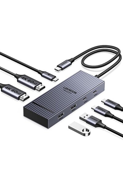 Ugreen محطة إرساء USB C متعددة الوظائف 7 في 1 مع منفذ HDMI واحد/مزدوج بدقة 4K...
