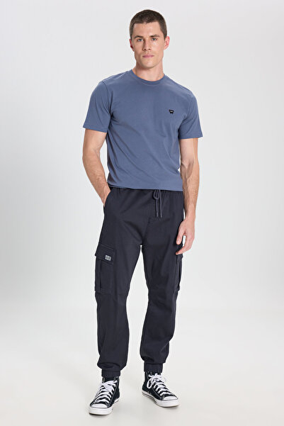 WRANGLER Regular Fit Regular Cut Normal Waist Narrow Leg Navy Blue Jogger Pants