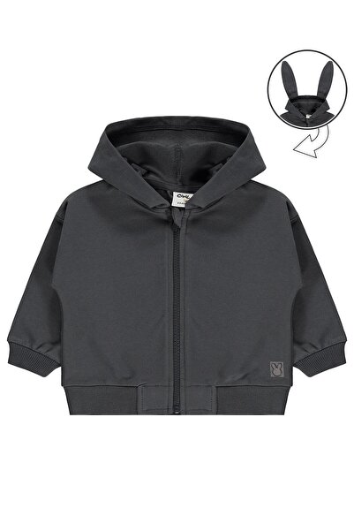 Civil Baby Rabbit Ear Hooded Cardigan for 6-18 Months - Gray