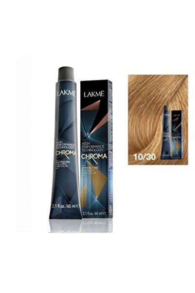 Lakme صبغة شعر كروما خالية من الأمونيا بلون أشقر بلاتيني ذهبي رقم 10/30