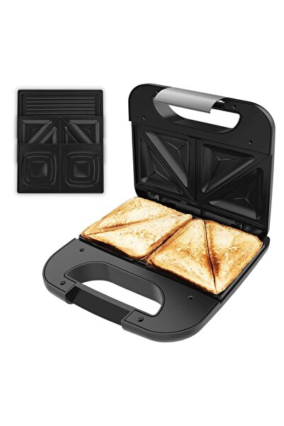 CECOTEC sandviç makinesi Rock'nToast Combo, RockStone, paslanmaz çelik, 3 tab...