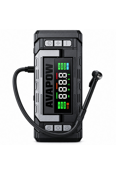 Avapow TM28 Titan 20000mAh 4000A Bitmiş Akü Çalıştıran Jump Starter+Lastik Şişirme Taşınabilir Akü Takviye