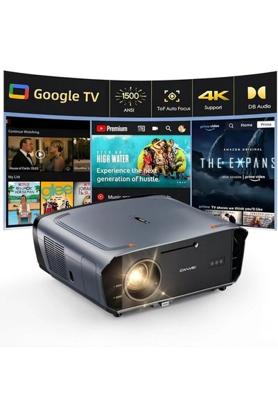 GENERAL جهاز عرض ذكي بدقة 4K، مع نظام جوجل تي في، 1500 لومن ANSI، جهاز عرض فا...