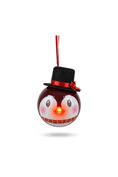 OEM LED светеща коледна топка – Елегантен пингвин с шапка и шал, топла светли...