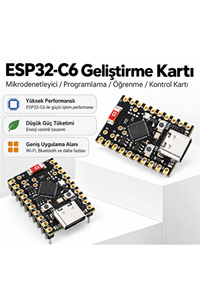 robodünya ESP32-C6 Super Mini WiFi 6 Bluetooth 5 BLE Geliştirme Kartı – RISC-...