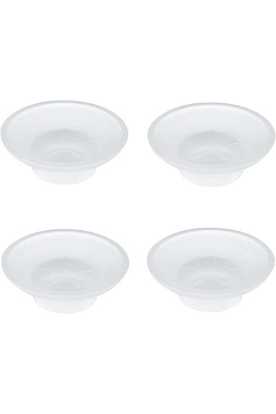 Generic 4 Pack Soap Dish Round, Frosted Glass Replacement Spare Soap Holder f...