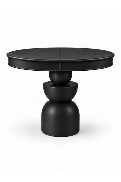 silla Boğum Ayaklı Masa Ahşap Oval Siyah Renkli Açılır Masa (BOY 90 CM/EN 130...