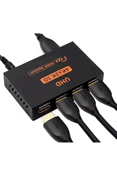 XICEN HDMI Splitter 1 in 4 Out Full Ultra HD 4K 3D HDMI Splitter 1X4 Way Box ...