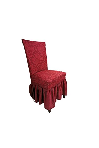 odjas Set 6 Huse elastice de scaun cu volane, jacquard, maro, 30 x 70 cm