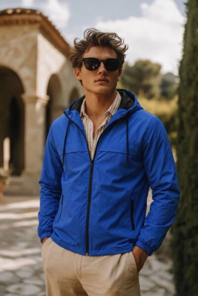 comstar Men's Trend Casual Lined S.Blue Raincoat & Windbreaker