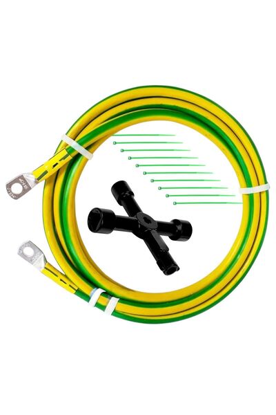 Universal Grounding cable, yellow/green, section 16 mmp, length 600 cm, M8 ri...