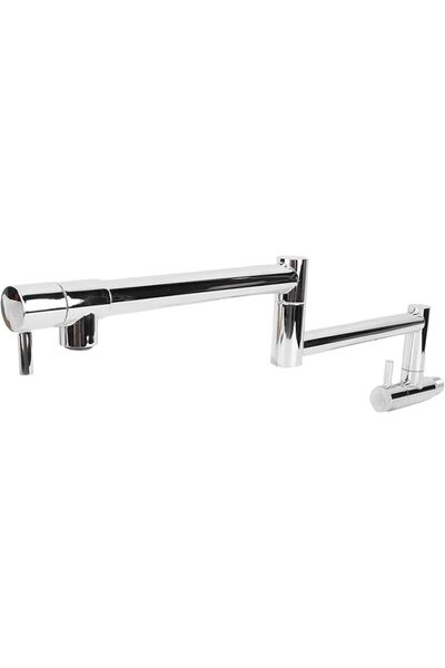 LUOCUTE Brushed Pot Filler Faucet, Wall Mount Stainless Steel Commercial Kitc...