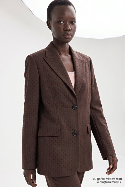 Exquise Stone Printed Lined Padded Regular Jacket