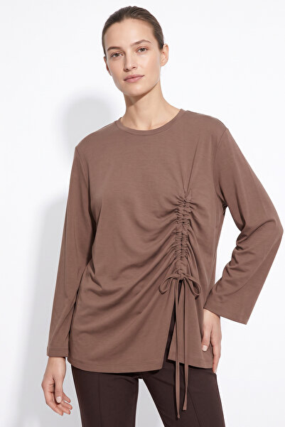 zenne Slit Gathered Tunic 13231 - Vi̇zon