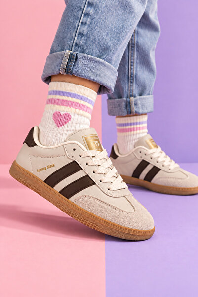 Tonny Black Unisex Beige Bitter Brown Comfortable Fit Lace-Up Sneaker