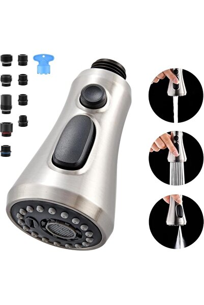 GENERAL [Upgrade] Kitchen Faucet Head Replacement, 3-Function Kitchen Faucet ...
