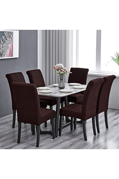 odjas Set husă elastică, 6 scaune HS20, maro închis, 55 x 45 cm