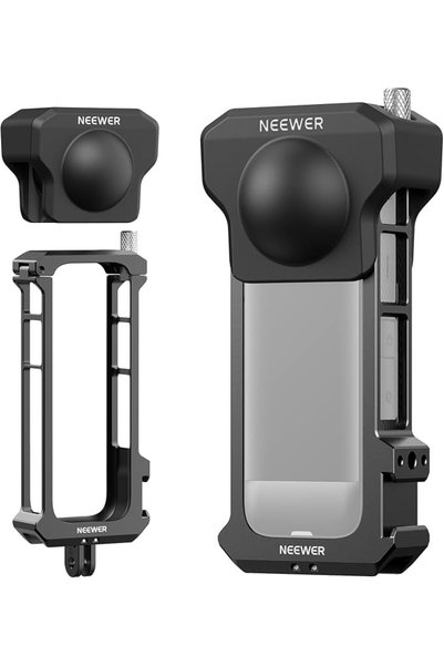 NEEWER قفص كاميرا X4، غطاء حماية مع أذرع قابلة للطي متوافق مع Insta360 X4، فيديو