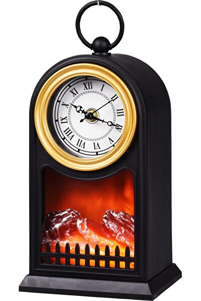 odjas Ceas Vintage decorativ cu aspect de semineu, alimentare baterii si cablu