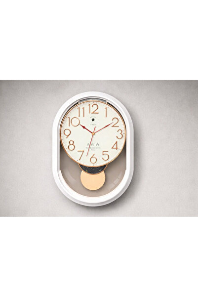 odjas Ceas de perete modern cu pendul – design elegant – 45 x 36 cm ALB