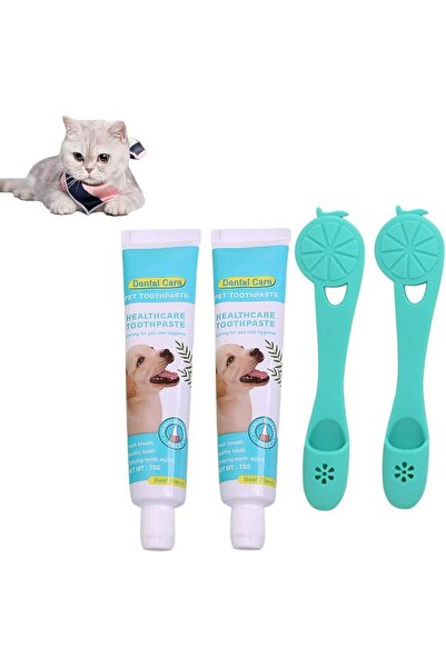 ALMEKAQUZ Dog Toothbrush & Toothpaste Set Finger Brush Dental Kit