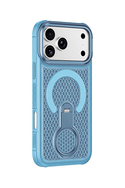 VERTEK Защитен калъф MeshMag със стойка-пръстен за Apple iPhone 17 Pro, Светл...