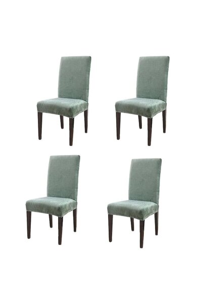 odjas Set 6 huse pentru scaun, universale, din Catifea, Verde Deschis Elastix