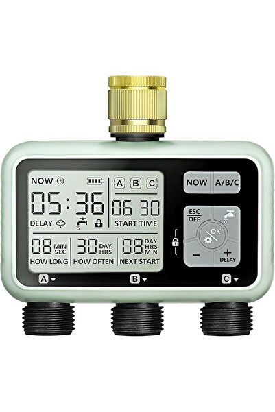 GENERAL Sprinkler Timer 3 Zone with Brass Inlet Watering Timer for Garden Hos...