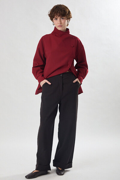 ZÜLAYS Double Leg Polyviscon Trousers Brown