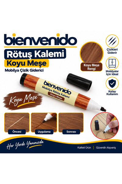 Bienvenido Mobilya Rötuş Kalemi Ahşap Masa Sehpa Dolap Kalemi Çizik Giderici ...