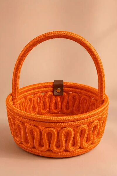 Comfort Craft سلة تريكو مزخرفة بمقابض (19x7 سم) |   منظم متعدد الأغراض ووعاء ...