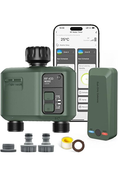 GENERAL Smart WiFi Sprinkler Timer 2 Zone, Automatic Water Timer for Garden H...