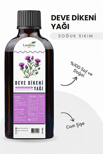 LUMİNAOİL Deve Dikeni Yağı 100 ML | %100 Soğuk Sıkım | Slybum Marianum Oil | ...