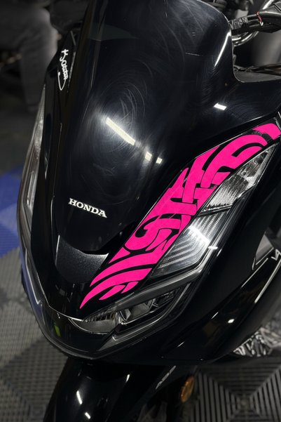 Banxtre Honda PCX için Uyumlu Far Üstü Tribal Desen Sticker Etiket (Tam Uyuml...