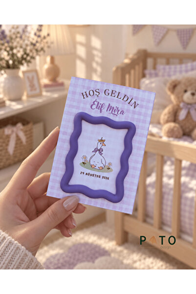 Pato Design 10’lu Kişiselleştirilebilir Mor Magnet Çerçeve – Bebek Hediyeliği...