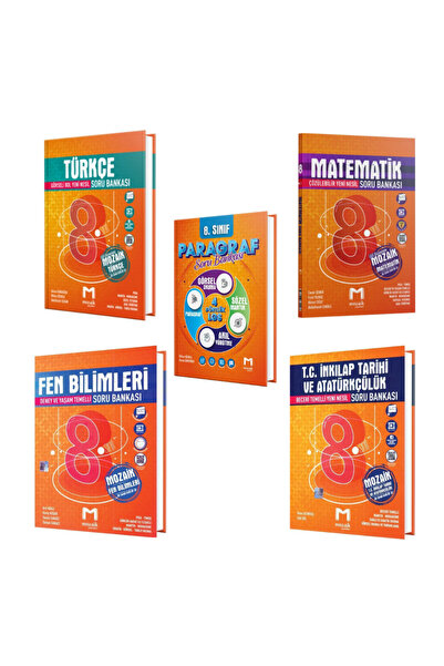 Mozaik Yayınları 2026 8. Sınıf Türkçe Matematik Paragraf ve Fen İnkılap Soru ...