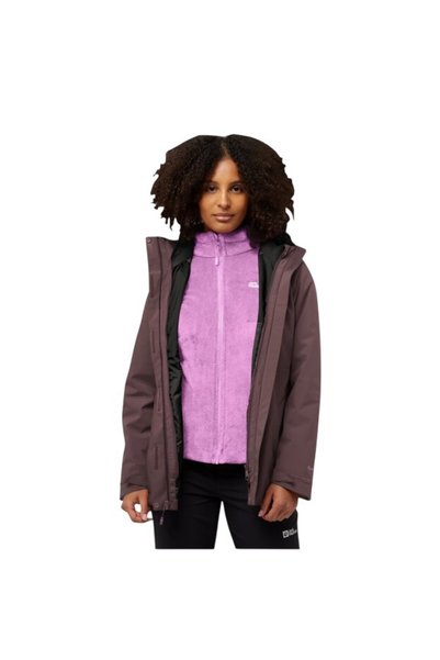 Jack Wolfskin Kadın Mor Rotwand 3in1 Jkt W Mont