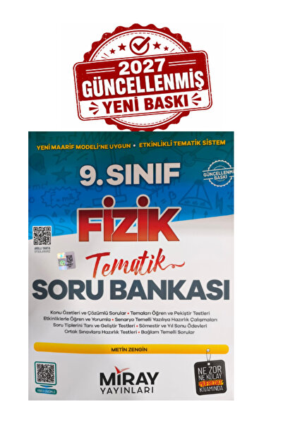 Miray Yayınları 9.Sınıf Fizik Tematik Soru Bankası 2026-2027 Yeni Baskı Maari...