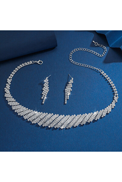 Tessero Set Bijuterii Dama Elegante Placat cu Aur 18K cu Pietre Zirconiu, Col...