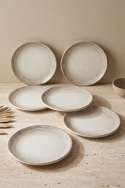 RUBİ PORSELEN Misis 6-Piece Porcelain Cake & Dessert Plate Set 17 cm - Patter...
