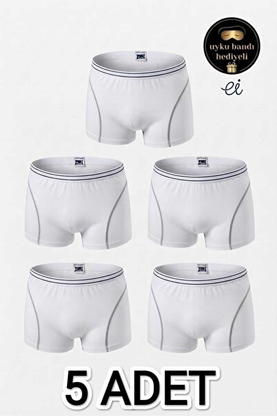Tutku Pack of 5 White Boys' Cotton Lycra Boxers - Special Production with Sle...