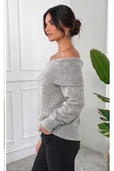 AÇELYA TEKSTİL Degaje Yaka Women's Knitwear "Is the Favorite of Every Day with Its Soft Texture and Elegance.